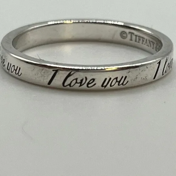 Tiffany Retired Notes "I Love You" Ring - Sterling Silver - Size 8.0 - Picture 5 of 11